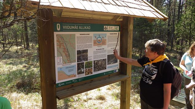Viidume, Allikasoo trail, information stands at the petrifying spring, 20th of May 2017 
