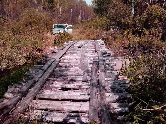 Executing of the bridge construction work at Aiu floodplain