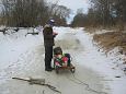 Project site, winter 2013, cleaning the meadow | Gallery Monitoring, spring 2014 