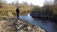 Project site, cleaning the riverbank, spring 2014 | Gallery Re-opened river mouth, Laeva river, 20